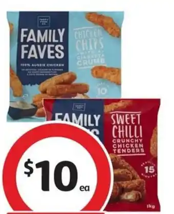 Coles Family Fave's Chicken Tenders or Chips 1kg offer