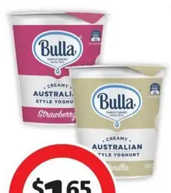 Coles Bulla Creamy Australian Style Yoghurt 160g offer