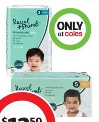Coles Rascal + Friends Bulk Nappies 26 Pack-54 Pack offer