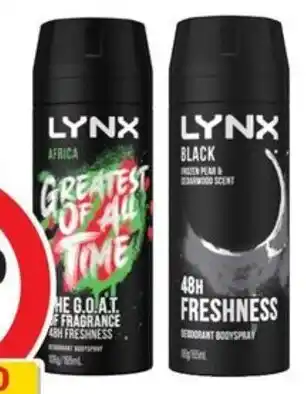 Coles Lynx Antiperspirant Aerosol Deodorant or Body Spray 165mL offer
