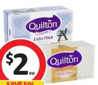 Coles Quilton Facial Tissues 3 Ply 95 Pack-110 Pack offer