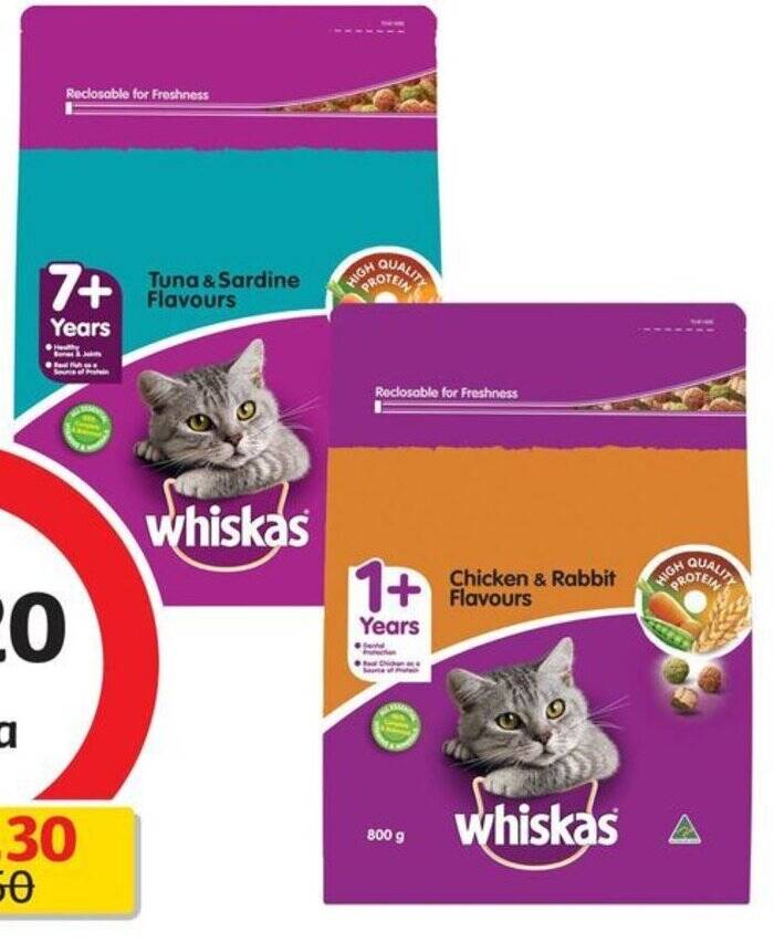 Whiskas Dry Cat Food 800g offer at Coles