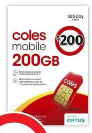 Coles Coles Mobile SIM offer