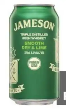 Jameson Smooth Dry & Lime Cans 4x375mL