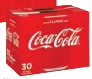 Supabarn COCA COLA SOFT DRINK SELECTED VARIETIES 30 x 375ml offer