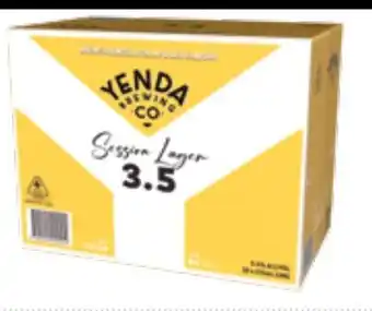 Supabarn YENDA BREWING CO SESSIONS LAGER 3.5% CANS 30 x 375ml offer