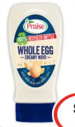IGA Praise Whole Egg Mayo 335-380g Selected Varieties offer