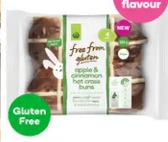 Woolworths Woolworths Free From Gluten Apple Cinnamon Hot Cross Buns Pk 4 offer