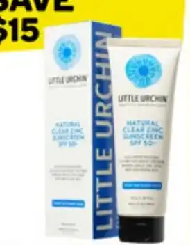 Woolworths Little Urchin Natural Clear Zinc Sunscreen SPF50+100g offer