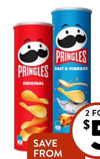 Foodworks Pringles Chips 118/134g offer