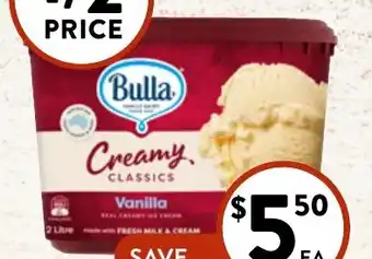 Foodworks Bulla Creamy Classics Ice Cream 21 offer