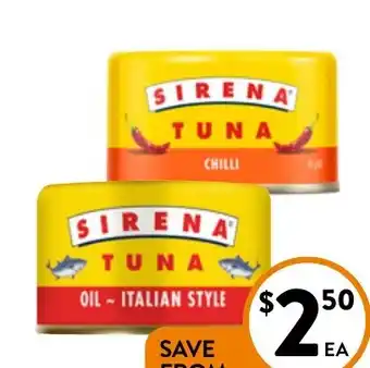 Foodworks Sirena Tuna 95g offer
