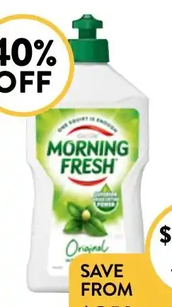Foodworks Morning Fresh Dishwashing Liquid 350/400ml offer