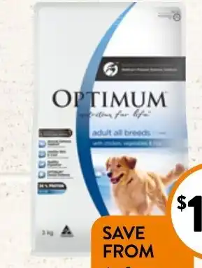 Foodworks Optimum Dry Dog Food 2.5-3kg Selected Varieties offer