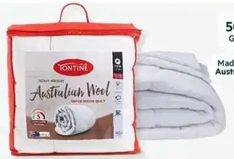 Harris Scarfe B. TONTINE 500gsm Heavy Weight Australian Wool Quilt offer
