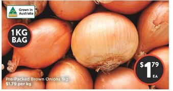 Foodworks Pre-Packed Brown Onions 1kg offer