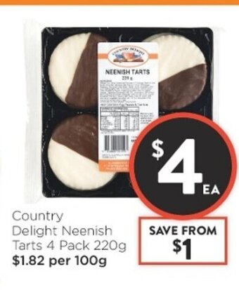 Foodworks Country Delight Neenish Tarts 4 Pack 220g offer