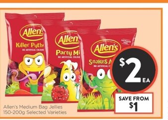 Foodworks Allen's Medium Bag Jellies 150-200g offer