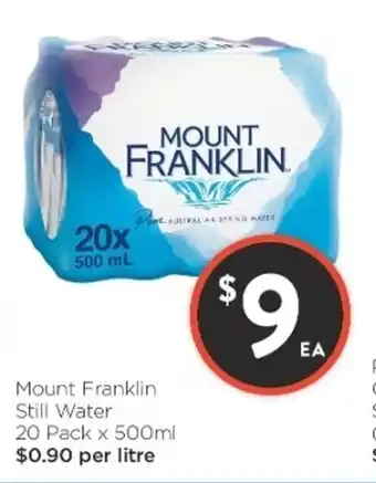 Foodworks Mount Franklin Still Water 10 pack x 500ml offer