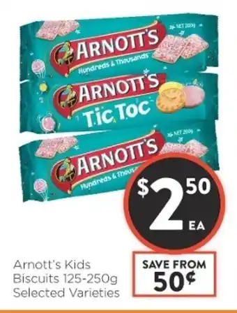 Foodworks Arnott's Kids Biscuits 125-250g offer