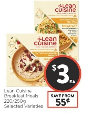 Foodworks Lean Cuisine Breakfast Meals 220/250g offer