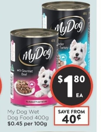 Foodworks My Dog Wet Dog Food 400g offer