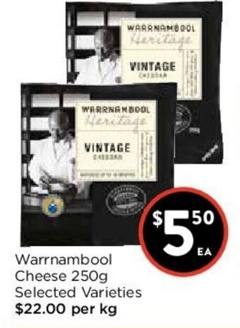 Foodworks Warrnambool Cheese 250g offer