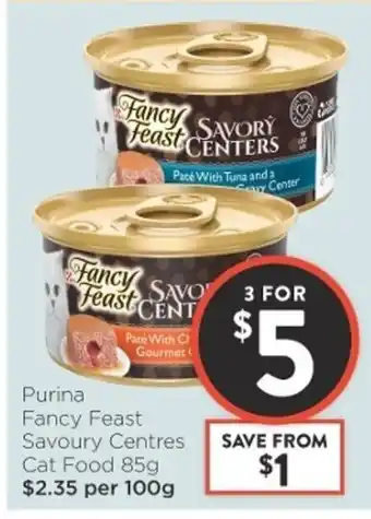 Foodworks Purina Fancy Feast Savoury Centres Cat Food 85g offer