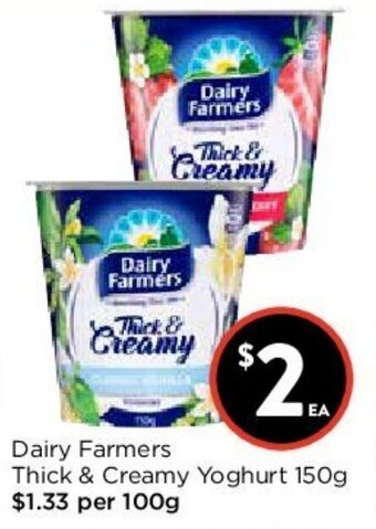 Foodworks Dairy Farmers Thick & Creamy Yoghurt 150g offer