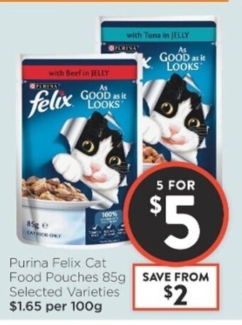 Foodworks Purina Felix Cat Food Pouches 85g offer