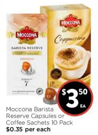 Foodworks Moccona Barista Reserve Capsules or Coffee Sachets 10 Pack offer
