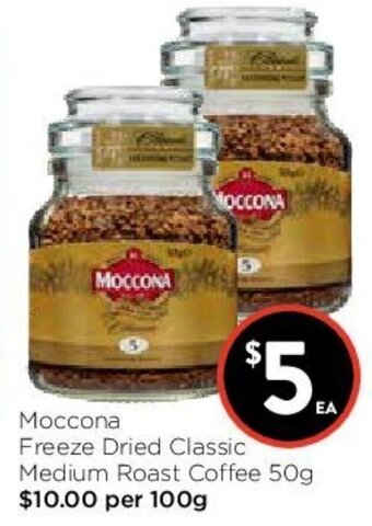 Foodworks Moccona Freeze Dried Classic Medium Roast Coffee 50g offer