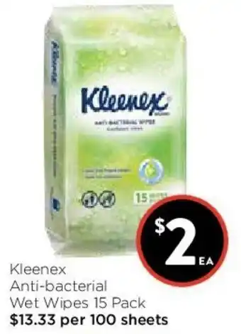 Foodworks Kleenex Anti-bacterial Wet Wipes 15 Pack offer