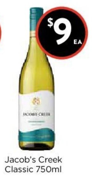 Foodworks Jacob's Creek Classic 750ml offer