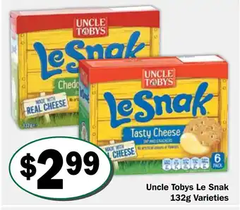 Friendly Grocer Uncle Tobys Le Snak 132g offer