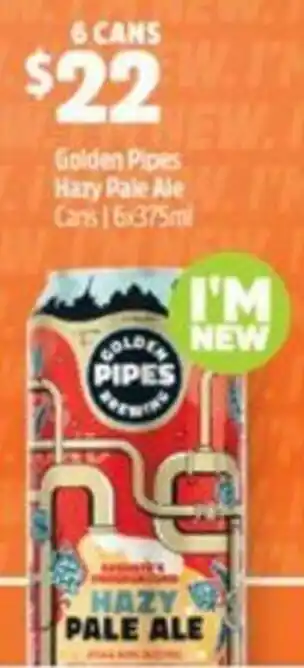 BWS Golden Pipes Hazy Pale Ale Cans 6x375ml offer