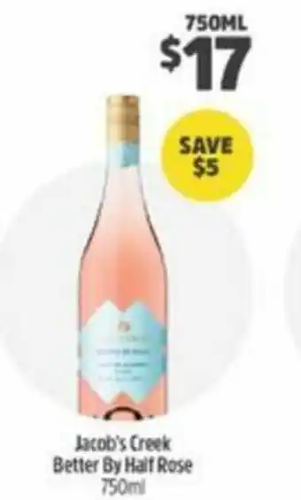 BWS Jacob's Creek Better Bay Half Rose 750ml offer