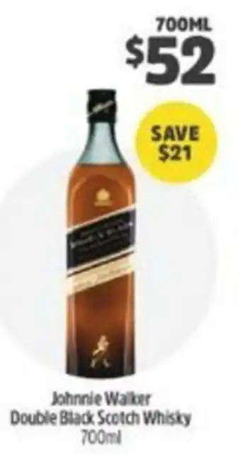 BWS Johnnie Walker Double Black Scotch Whisky 700ml offer
