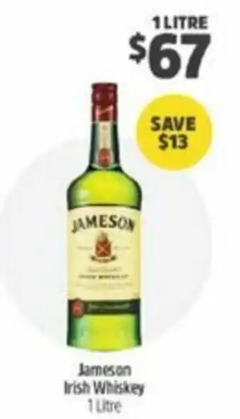 BWS Jameson Irish Whisky 1L offer