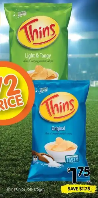 Spar Thins Chips 150-175gm offer