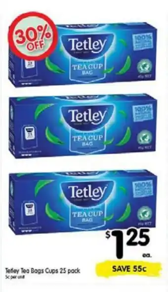 Spar Tetley Tea Bags Cups 25 Pack offer