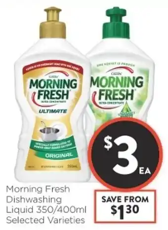 Foodworks Morning Fresh Dishwashing Liquid 350g/400ml offer