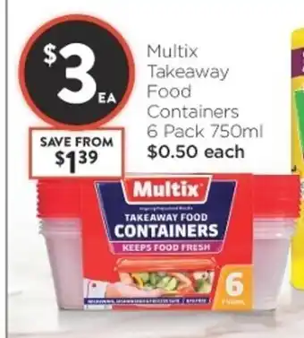 Foodworks Multix Takeaway Food Containers 6 pack 750ml offer