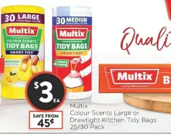 Foodworks Multix Colour Scents Large or Drawtight Kitchen Tidy Bags 25/30 Pack offer