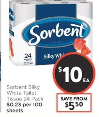 Foodworks Sorbent Silky White Toilet Tissue 24 Pack offer