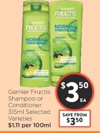 Garnier Fructis Shampoo or Conditioner 315ml