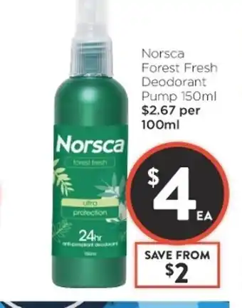 Foodworks Norsa Forest Fresh Deodorant Pump 150ml offer