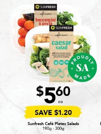 Drakes Sunfresh Café Plates Salads 190g - 300g offer