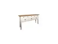 LivingStyles Lemetz Reclaimed Elm Timber Hall Table, 130cm, White offer