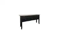LivingStyles Lemetz Reclaimed Elm Timber Hall Table, 130cm, Black offer